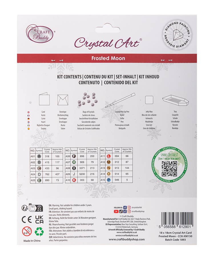 Crystal Art Card Kit: Frosted Moon | Outset Games