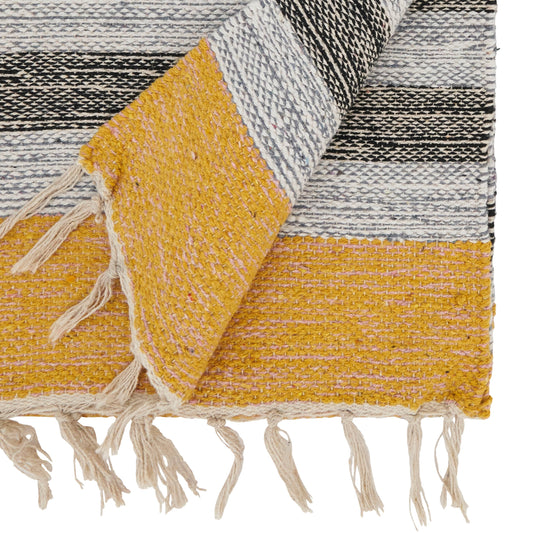 Rustic Woven Striped Table Runner (Various Sizes) | Saro Lifestyle