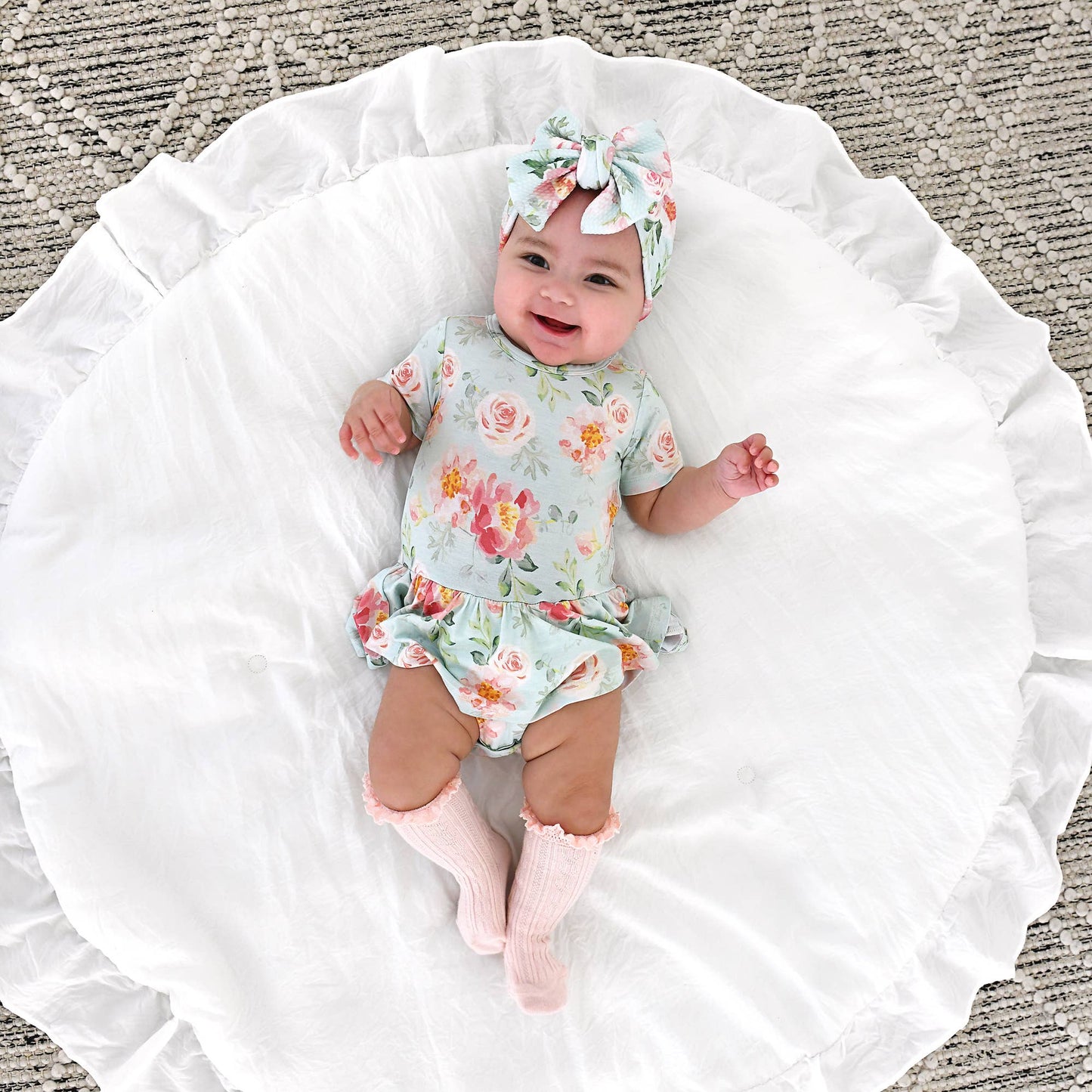 Mae Floral Bamboo Skirted Bodysuit | Gigi & Max