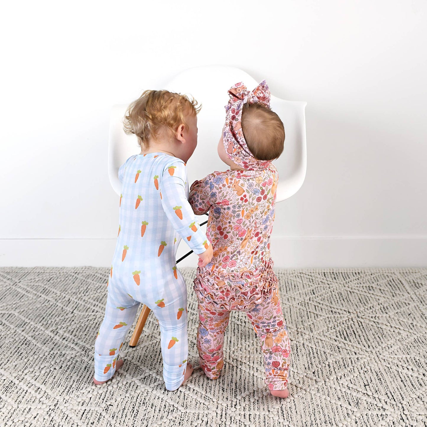 Henry Carrot Gingham Zip Romper | Gigi & Max
