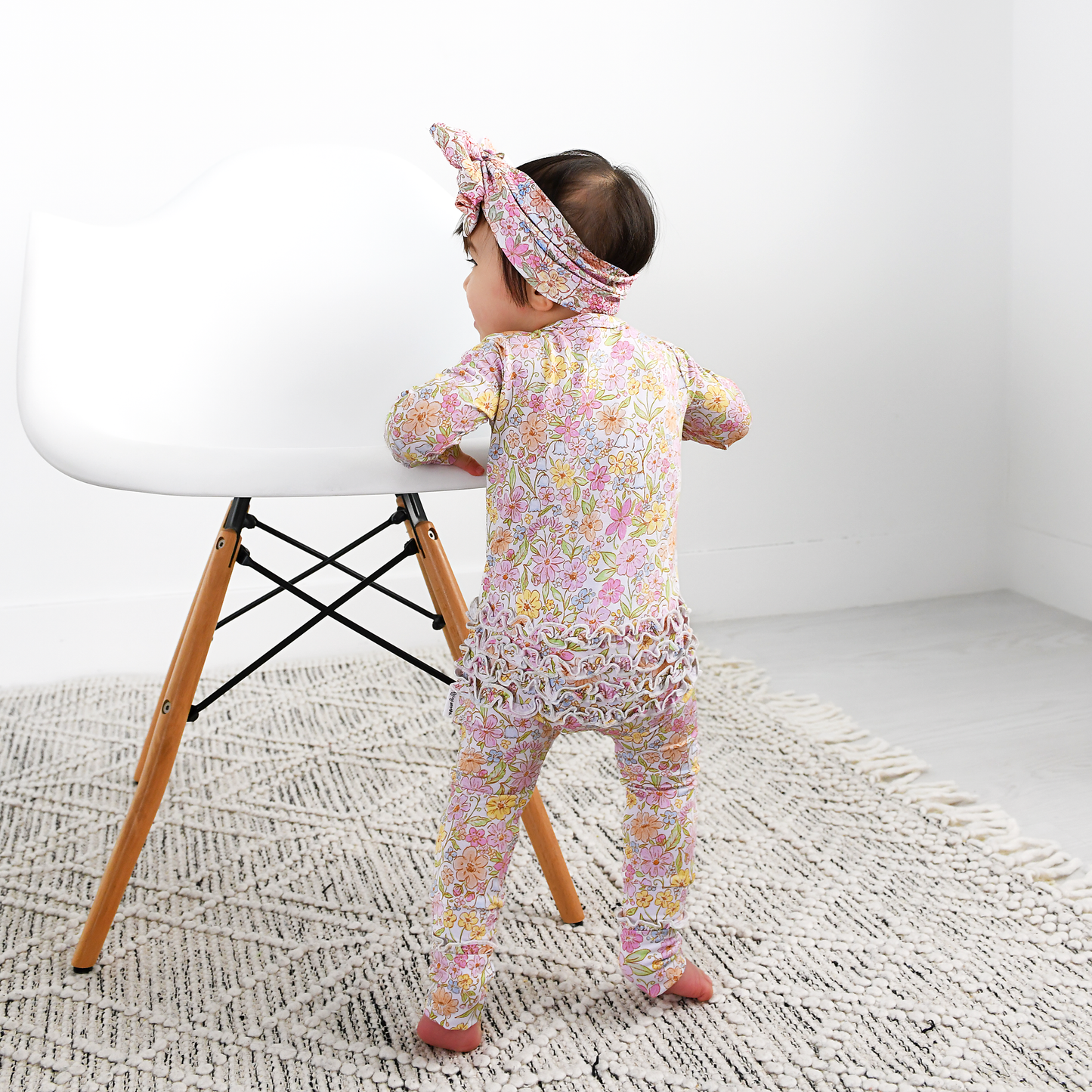 Kennedy Floral Ruffle Zip Romper | Gigi & Max