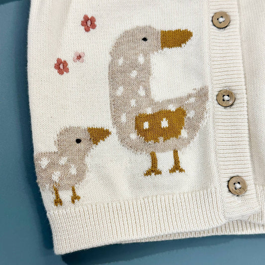 Duck Mommy & Me Embroidered Cardigan | Viverano Organica