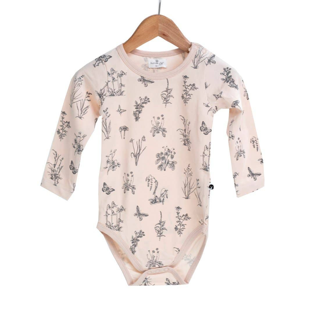 Blush Meadow Long Sleeve Bodysuit | Burrow & Be