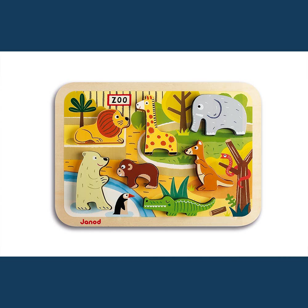 Zoo Chunky Puzzle (7 Stand-Alone Pieces) | Janod