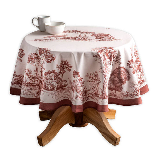 Brown Holy Jouy Cotton Tablecloth (Various Sizes) | Maison d'Hermine