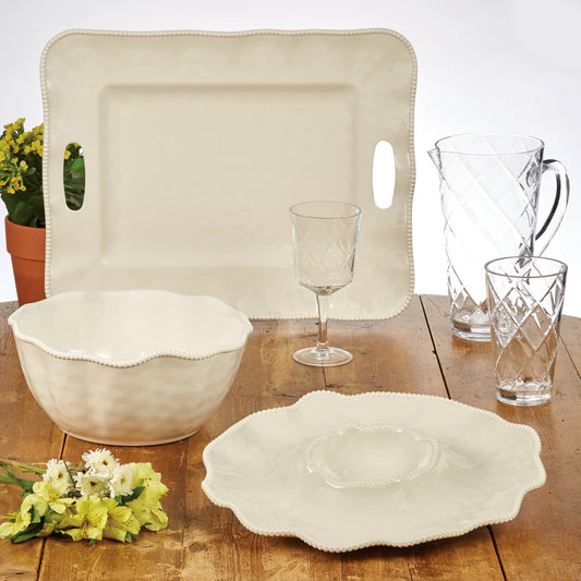 Perlette Cream Melamine Tray | Certified International