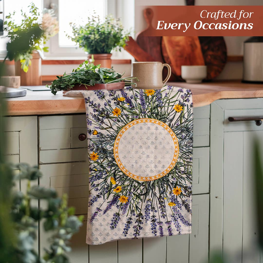 Fanny Lavender Kitchen Towels - Set Of 3 | Maison d'Hermine