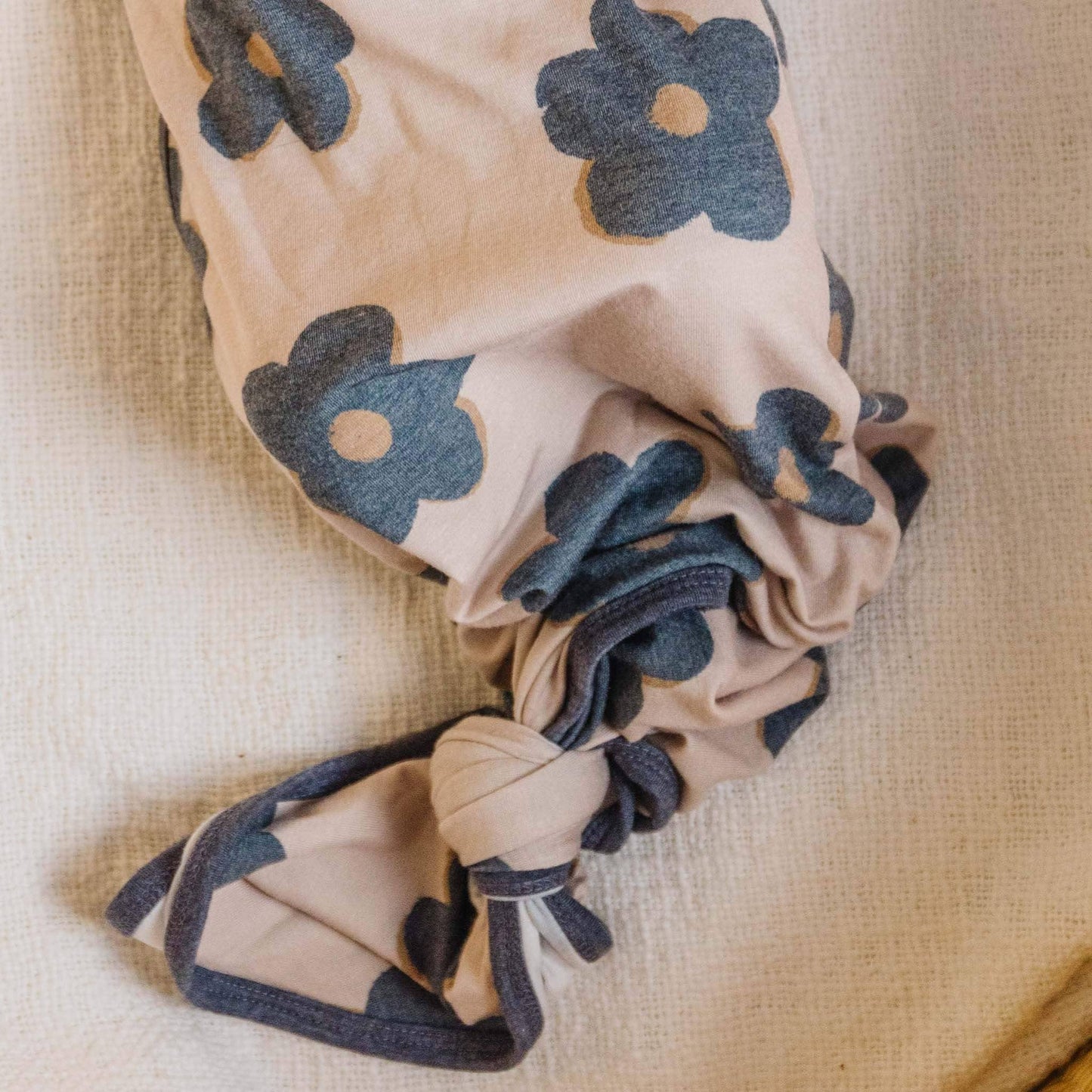 Gemma In Tan Newborn Knotted Gown | Copper Pearl