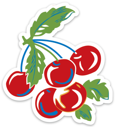 Sweet Cherries Retro Sticker | Red & White Kitchen Company