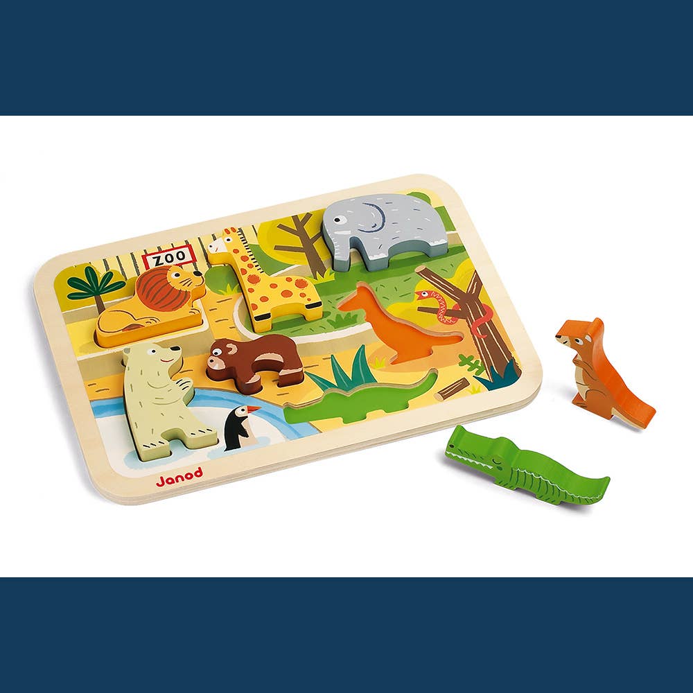 Zoo Chunky Puzzle (7 Stand-Alone Pieces) | Janod