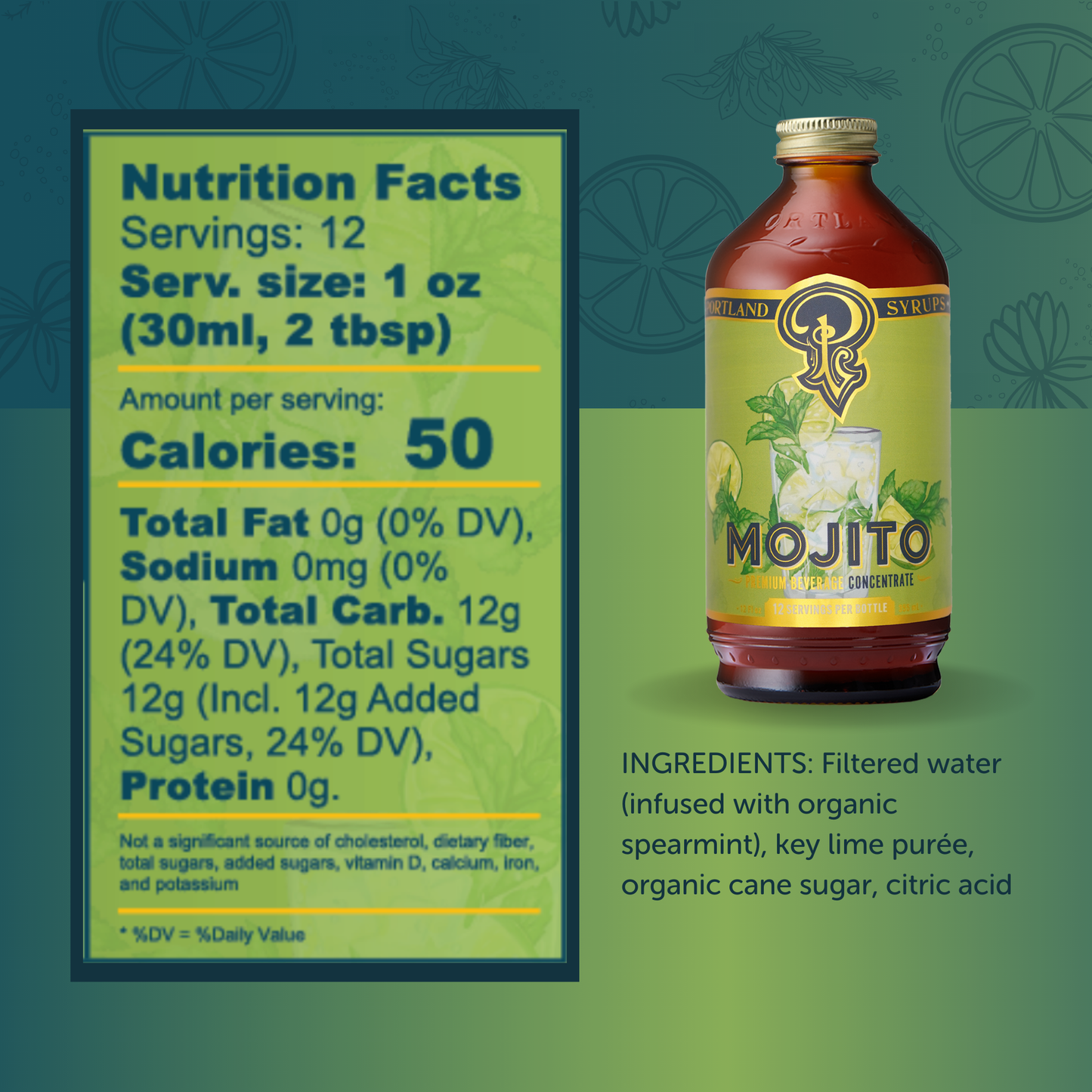 Mojito Simple Syrup - 12oz | Portland Syrups