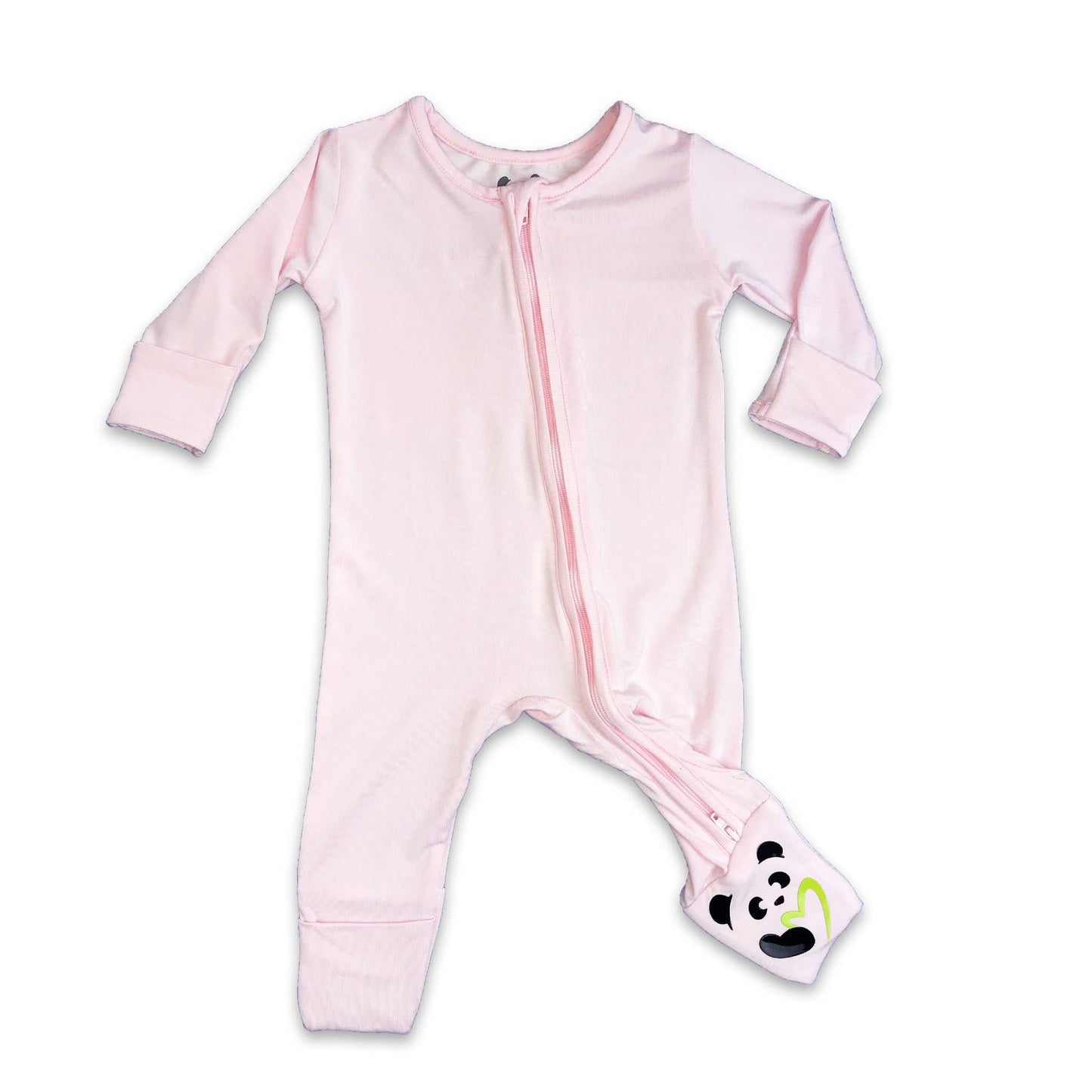 Blush Pink Bamboo Baby Convertible Footie