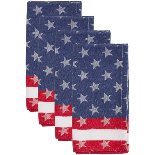 Americana Cloth Napkin Set/4 | Saro Lifestyle