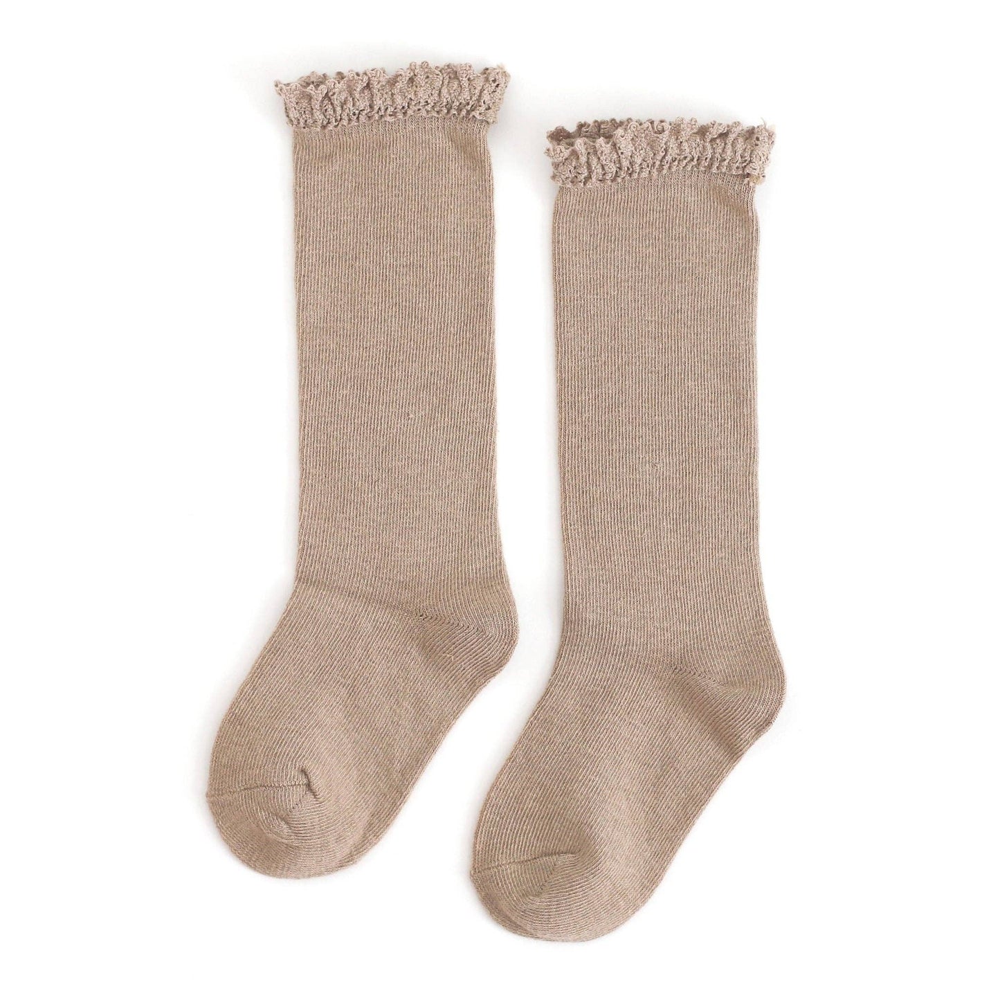 Oat Lace Top Knee High Socks | Little Stocking Co.