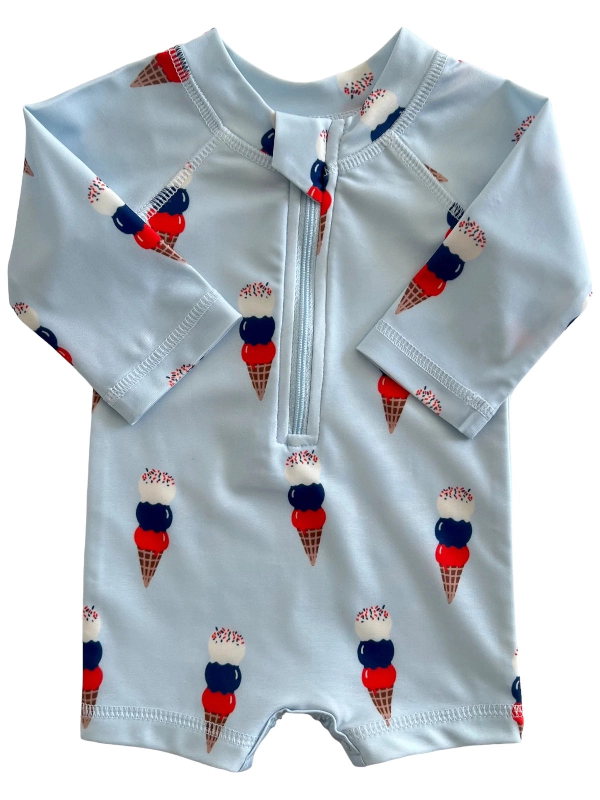 Blue Ice Cream Rashguard Swimsuit UPF 50+ | SIIX