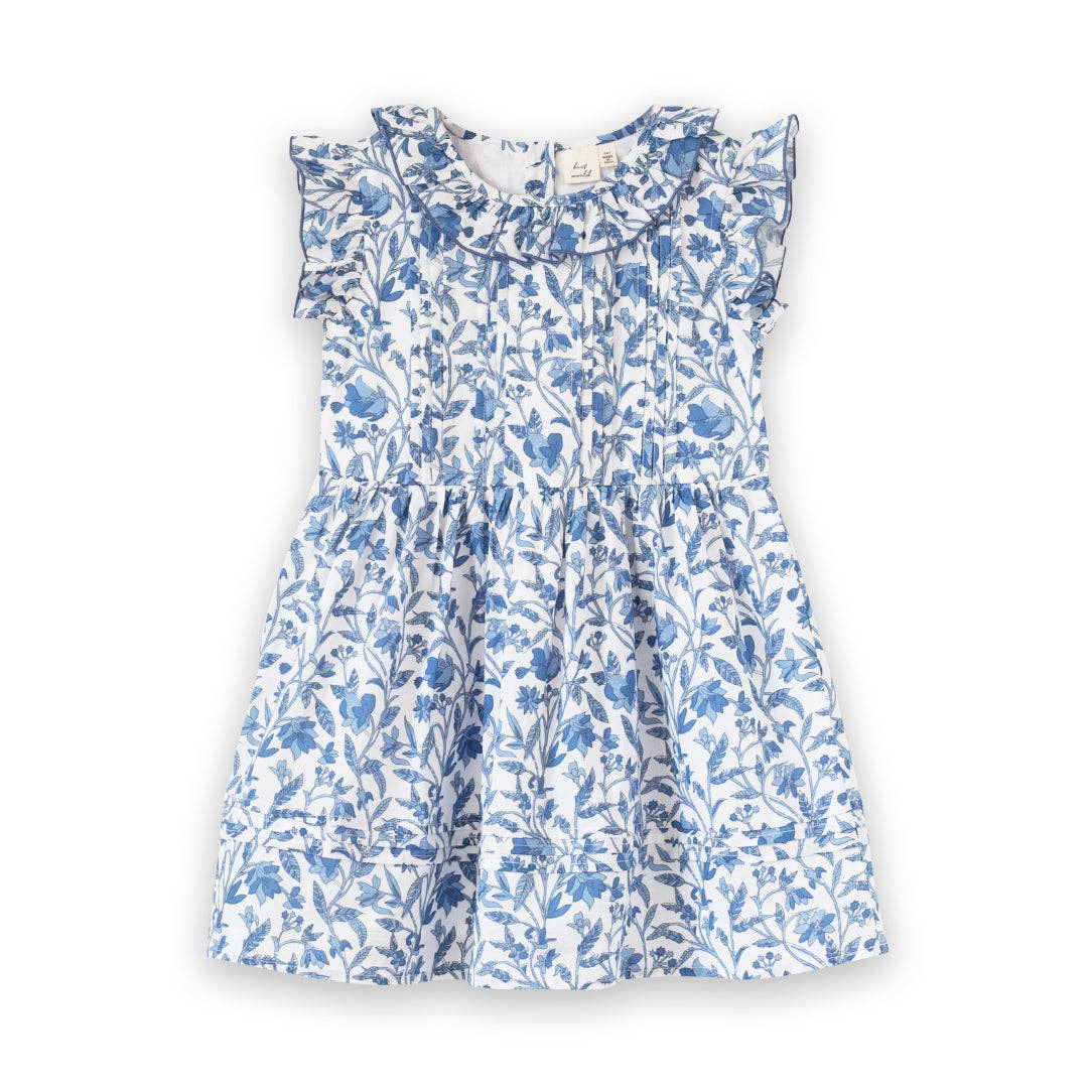 Ana Dress with Ruffles - Vintage Blue | Beet World