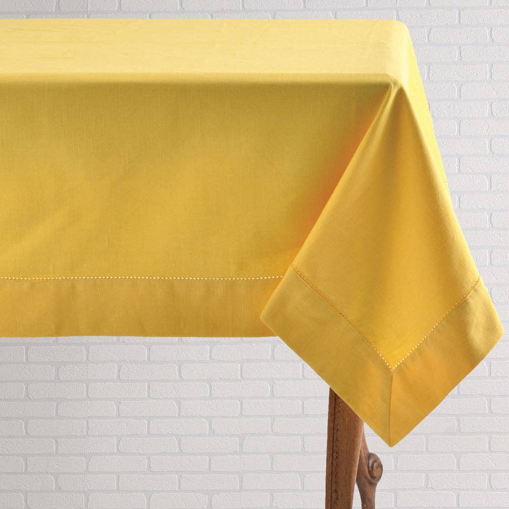 Yellow Hemstitch Tablecloth | Mahogany