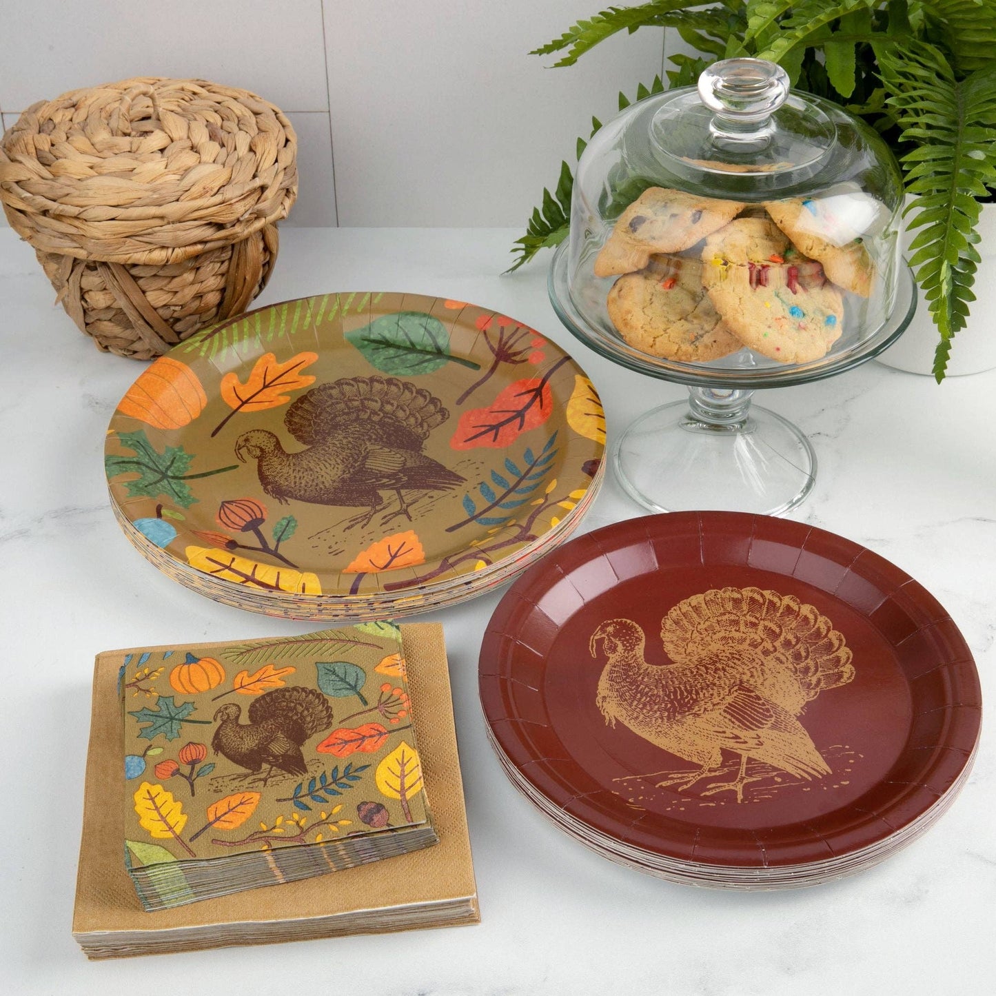 "Good Gobble" 80 Piece Paper Plate & Napkin Set | Fabuplates