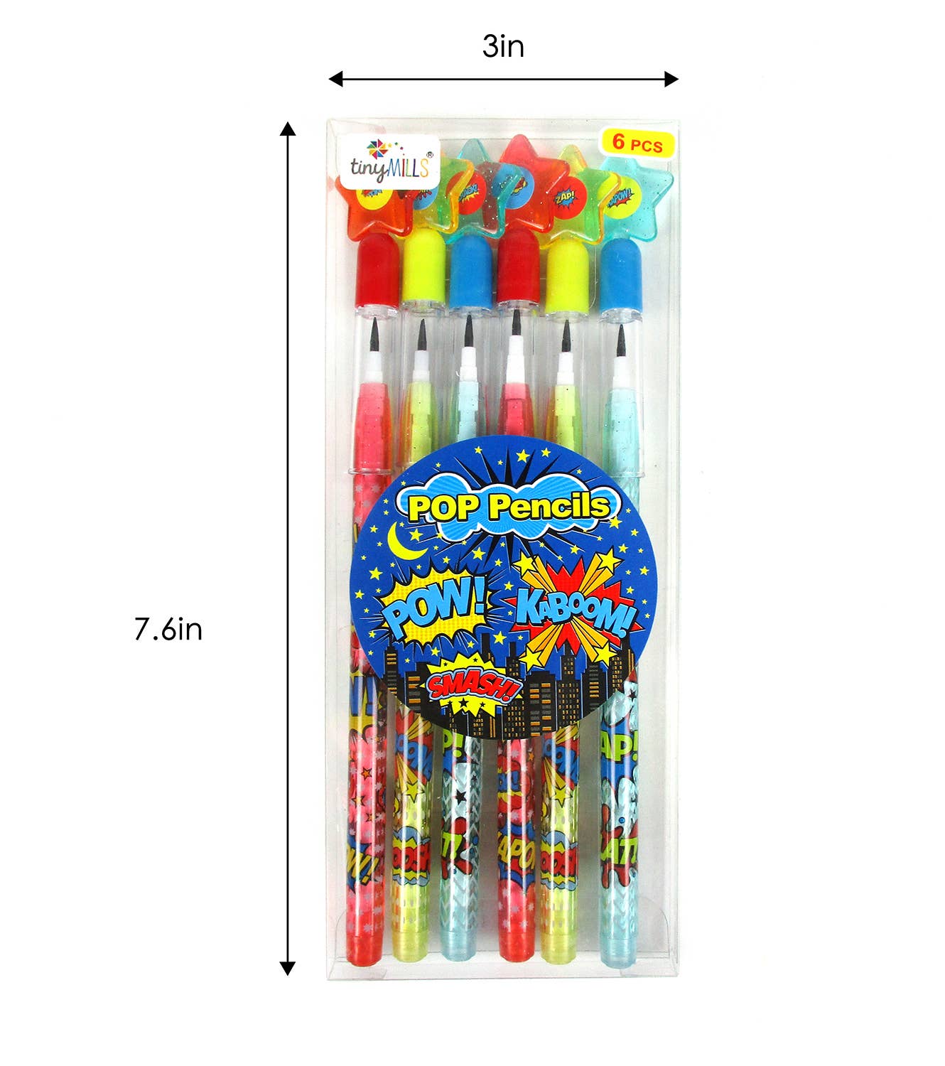 6 Superhero Multi-Point Pencils | Tiny Mills
