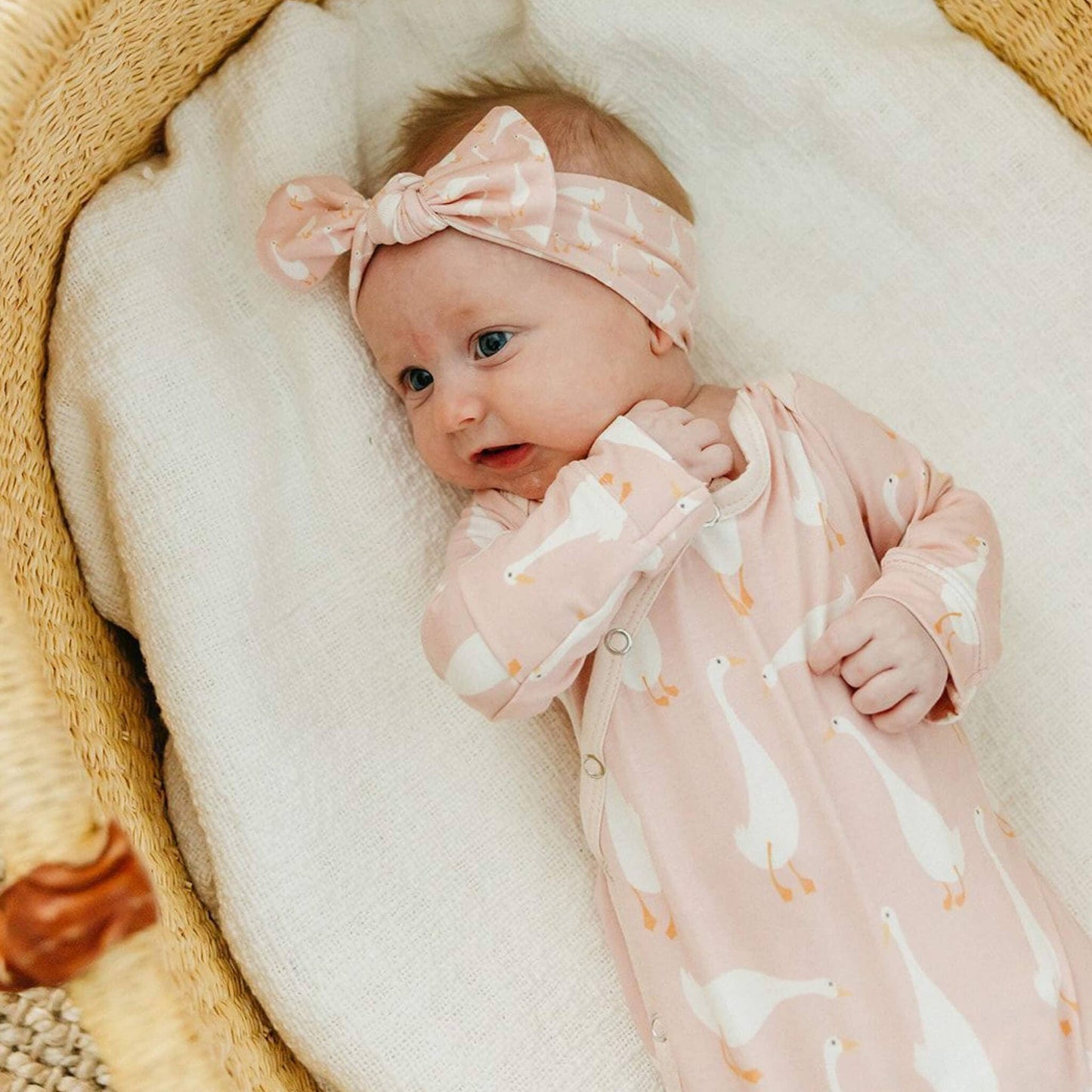Goosie Newborn Knotted Gown | Copper Pearl