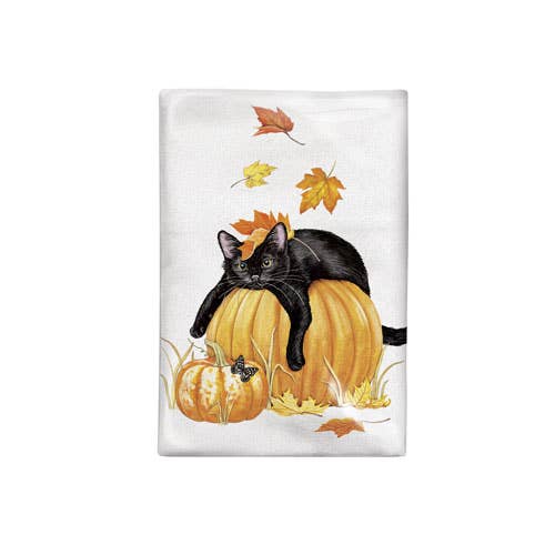Pumpkin Cat Towel | Mary Lake-Thompson