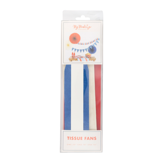 Red White and Blue Tissue Party Fans | My Mind's Eye