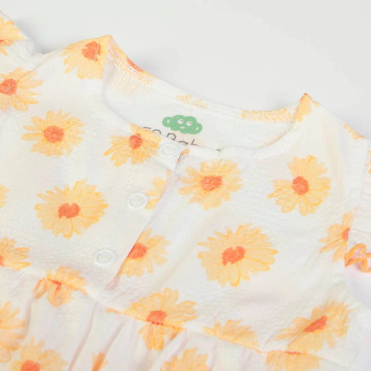 Yellow Floral Bubble Romper | FS Baby