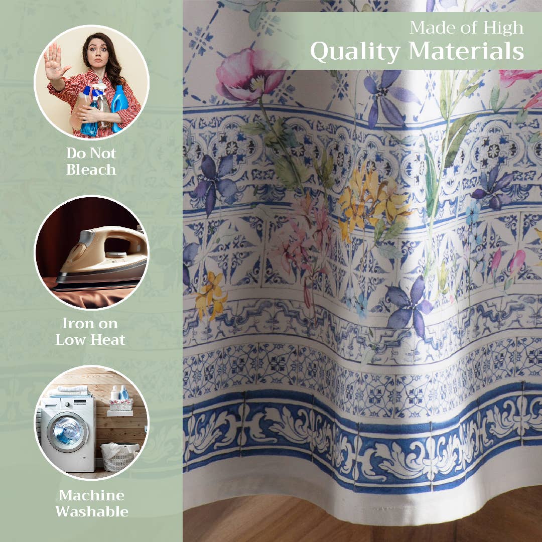 Faience Cotton Tablecloth (Various Sizes) | Maison d'Hermine