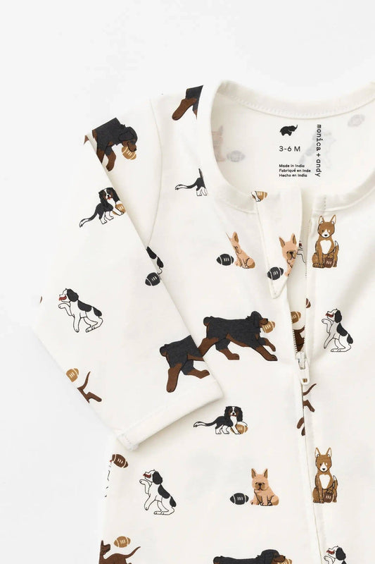 Football Pups Romper | Monica + Andy