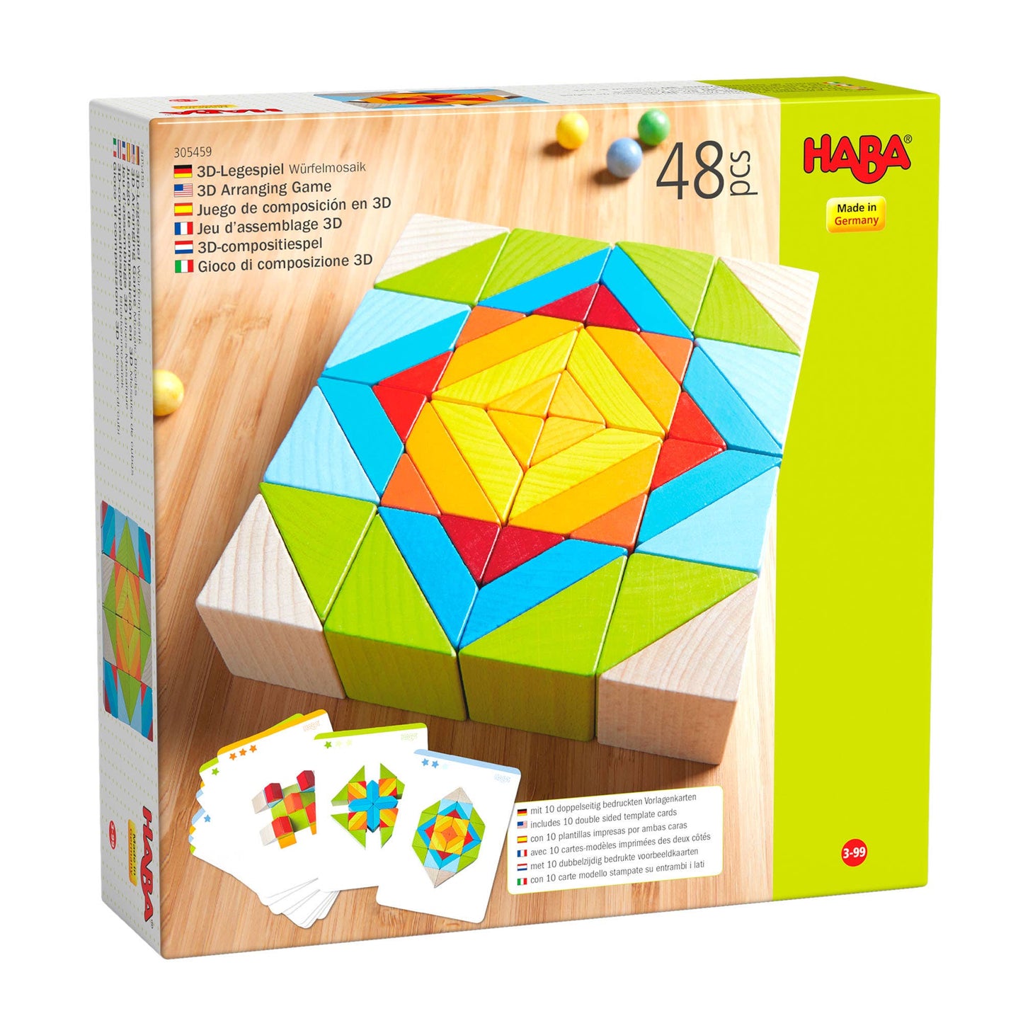Mosaic 3D Wooden Arranging Montessori Color & Pattern Puzzle | HABA