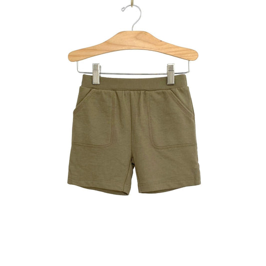 Dusky Green Sweat Shorts | City Mouse