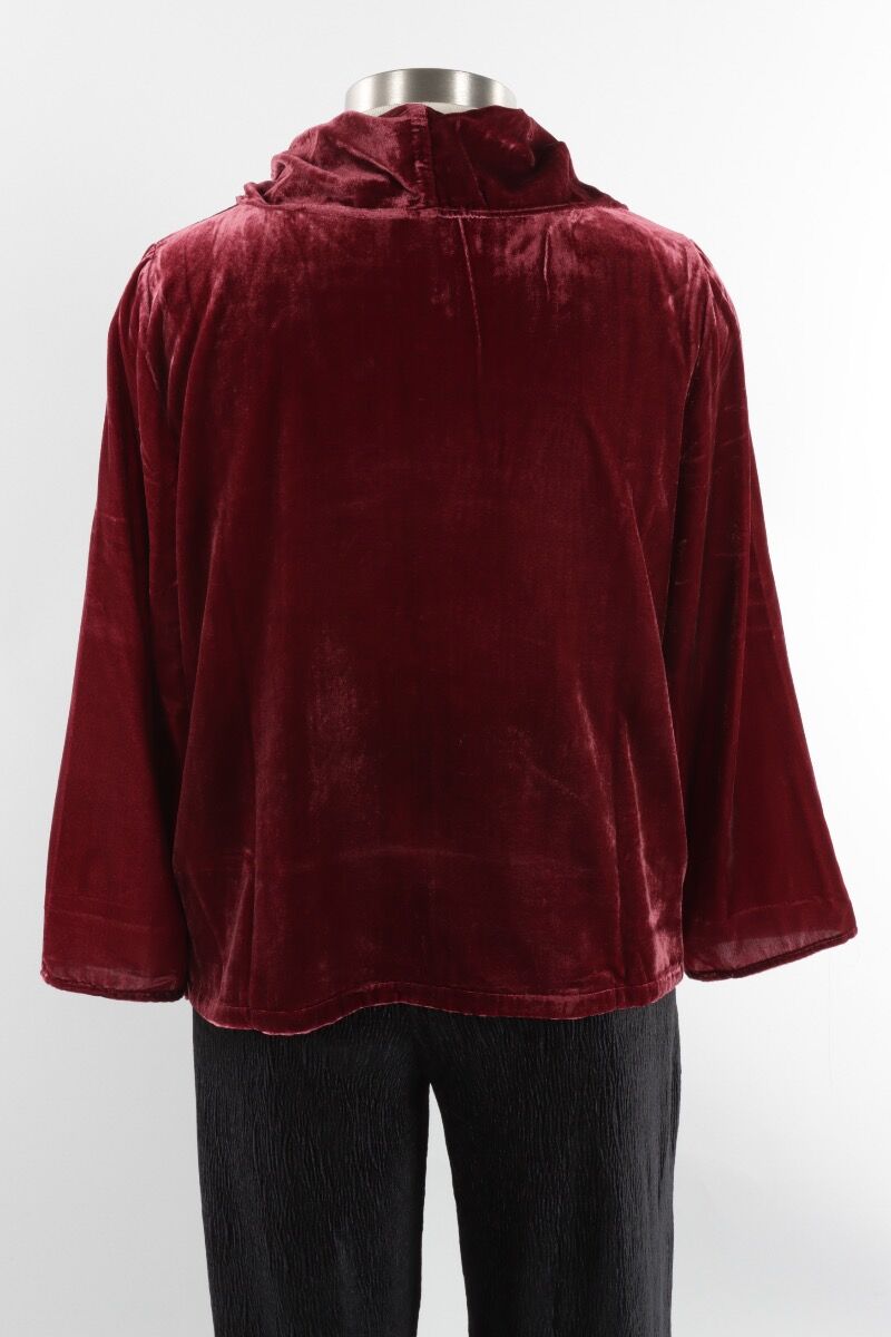 Cranberry Velvet Cowl Neck Pullover | Habitat Clothing