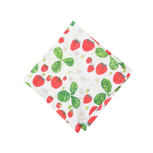Strawberry Patch & Plaid Napkin Set/4 | C&F Home