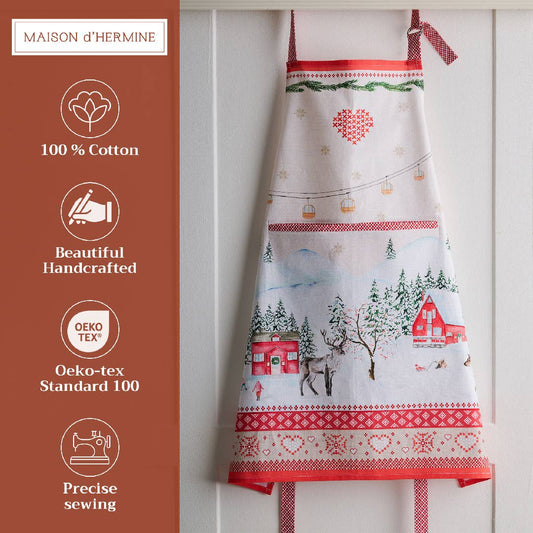 Rural Christmas Cotton Apron | Maison d'Hermine