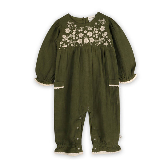 Juniper Embroidered Jumpsuit & Headband | Viverano Organics