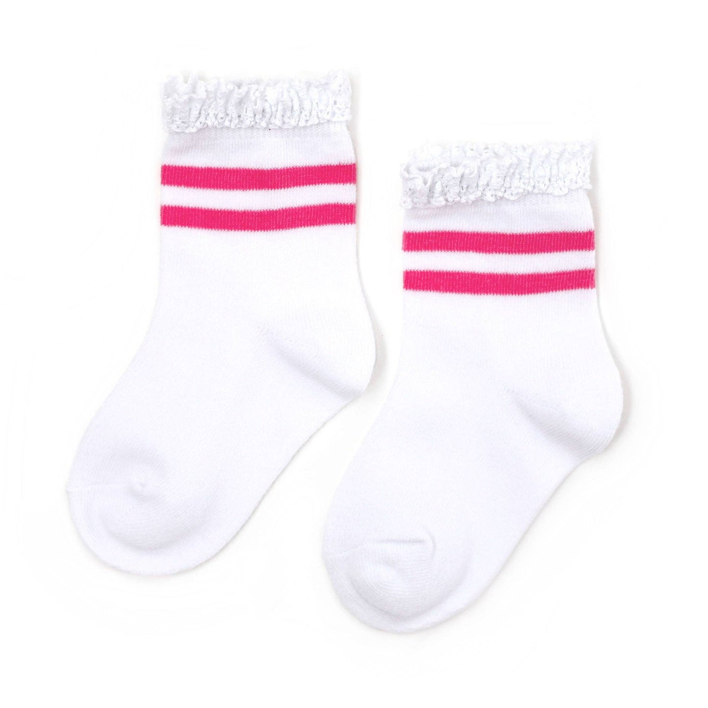 Hot Pink Striped Midi Sock | Little Stocking Co.