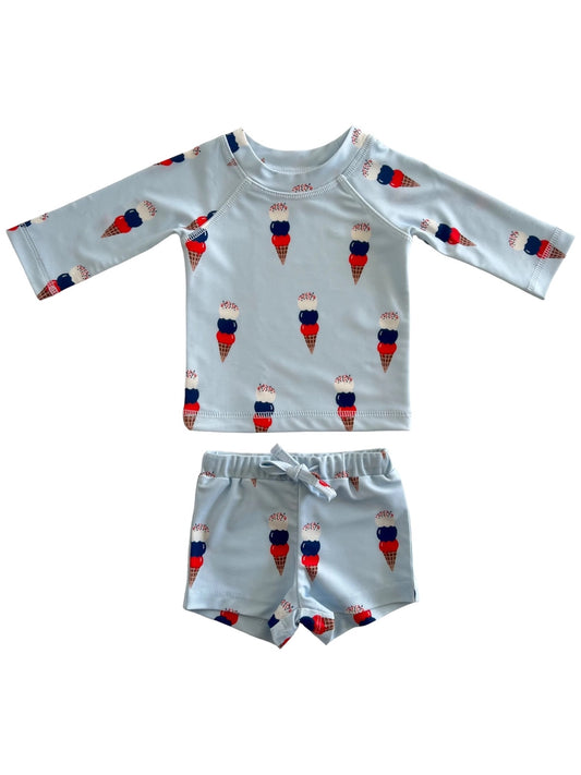 Blue Ice Cream Rashguard Set UPF 50+ | SIIX