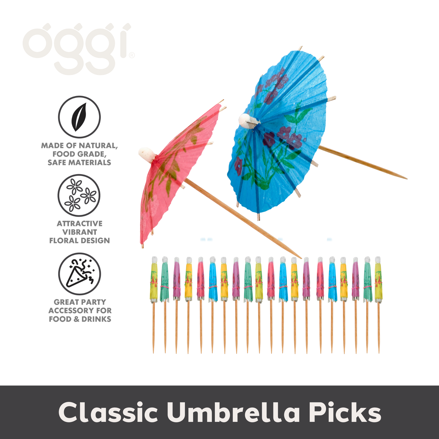 Umbrella Cocktail Picks - 4" (20 pc ) | Oggi