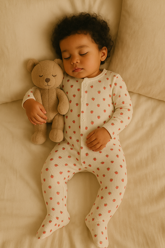 Strawberry Print Romper | Himmelberg Baby
