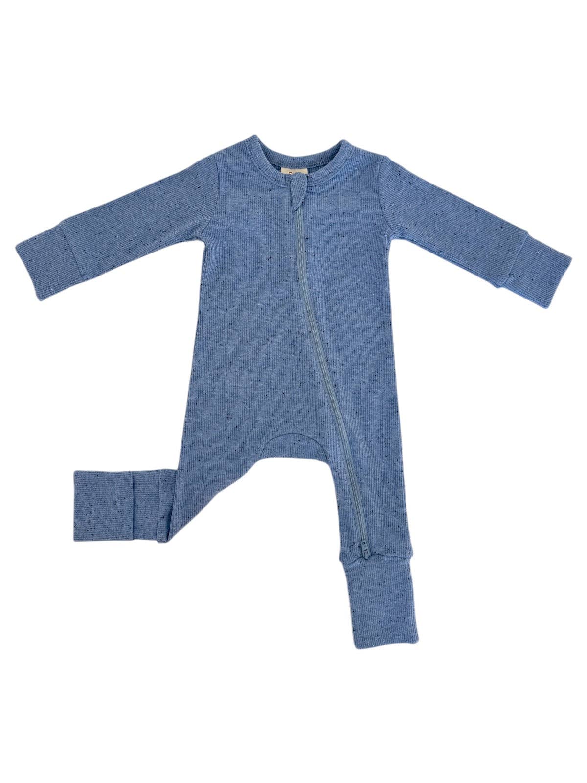 Blue Speckle Zip Romper | Siix Collection