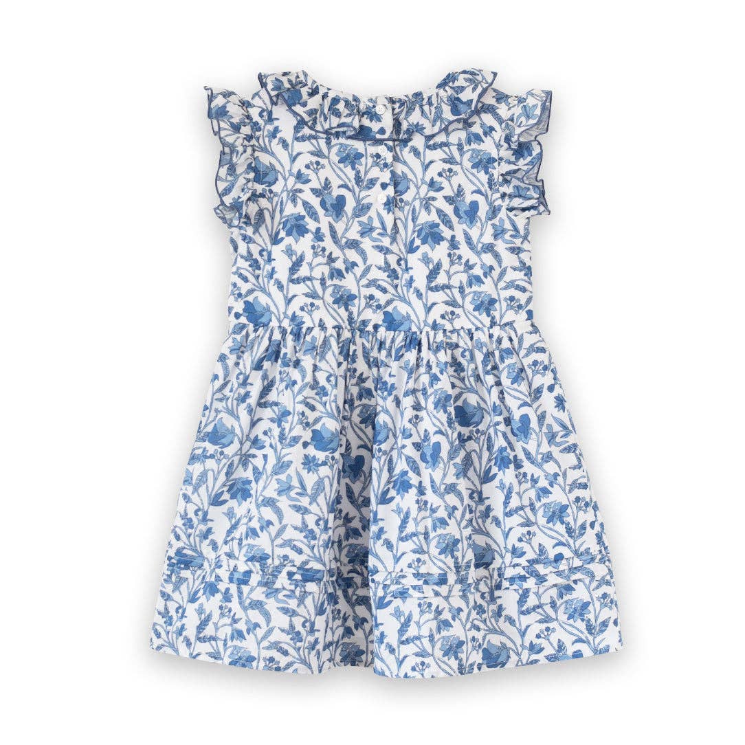 Ana Dress with Ruffles - Vintage Blue | Beet World