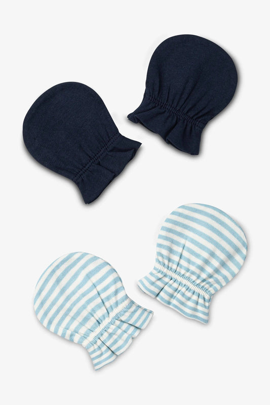 2 Pack Navy Baby No Scratch Mittens | Monica + Andy