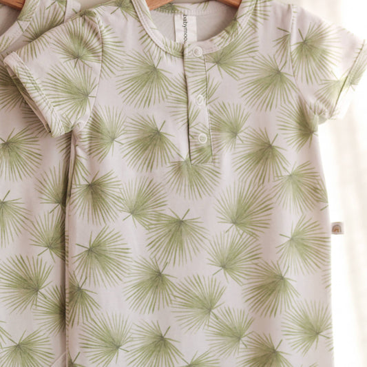 Green Palms Organic Shorty Romper | Babymood Norway