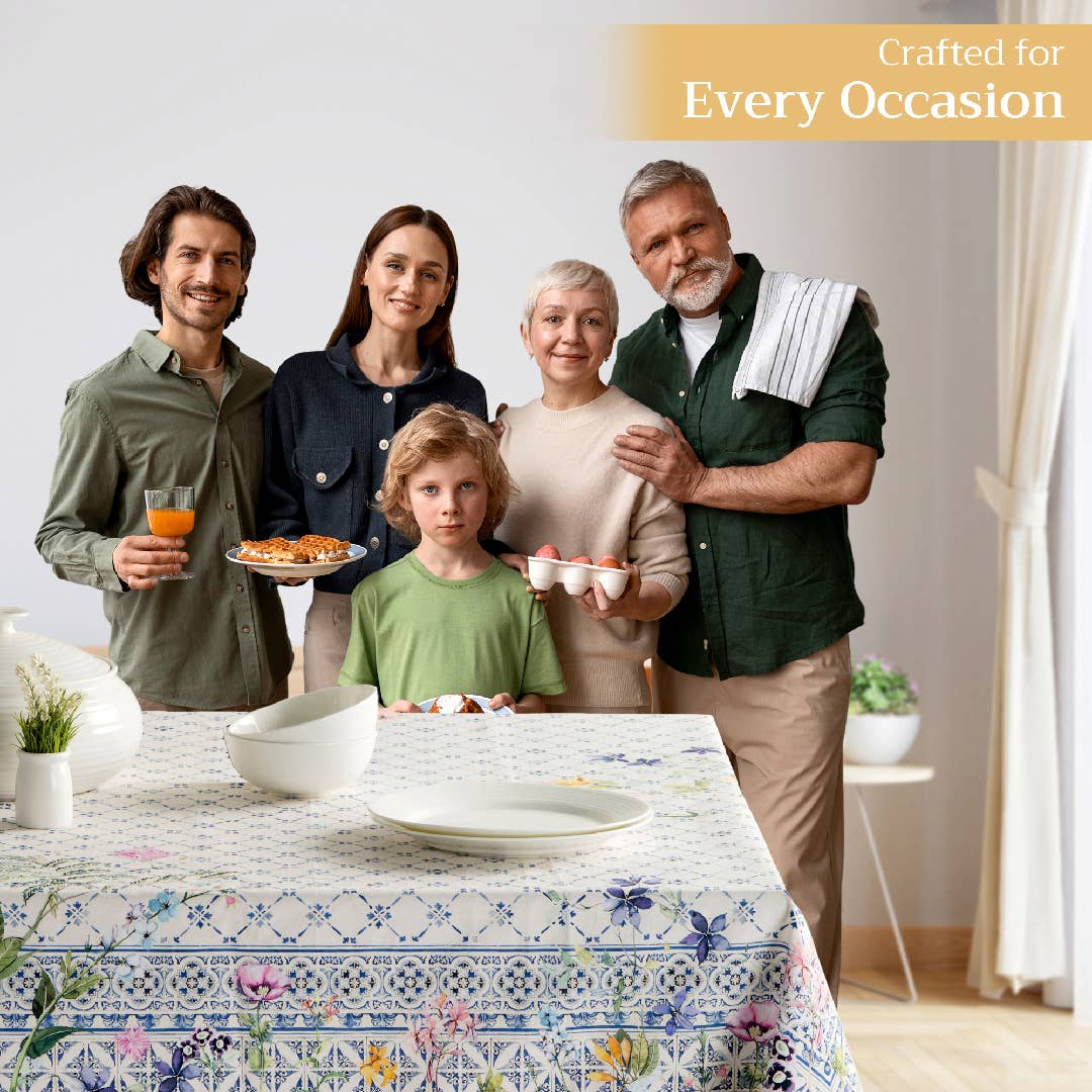 Faience Cotton Tablecloth (Various Sizes) | Maison d'Hermine