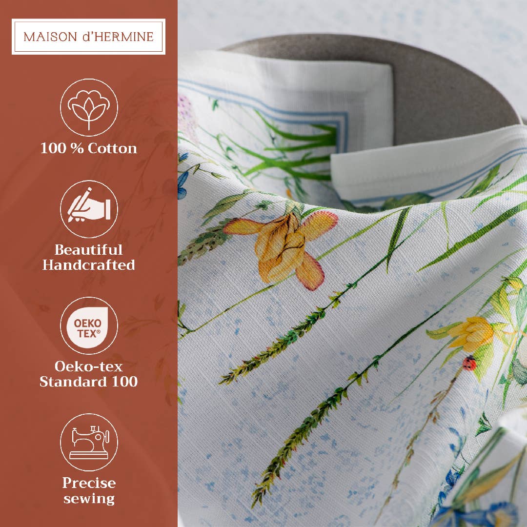 Fleurs De Mai Cloth Napkins - Set Of 4 | Maison d'Hermine