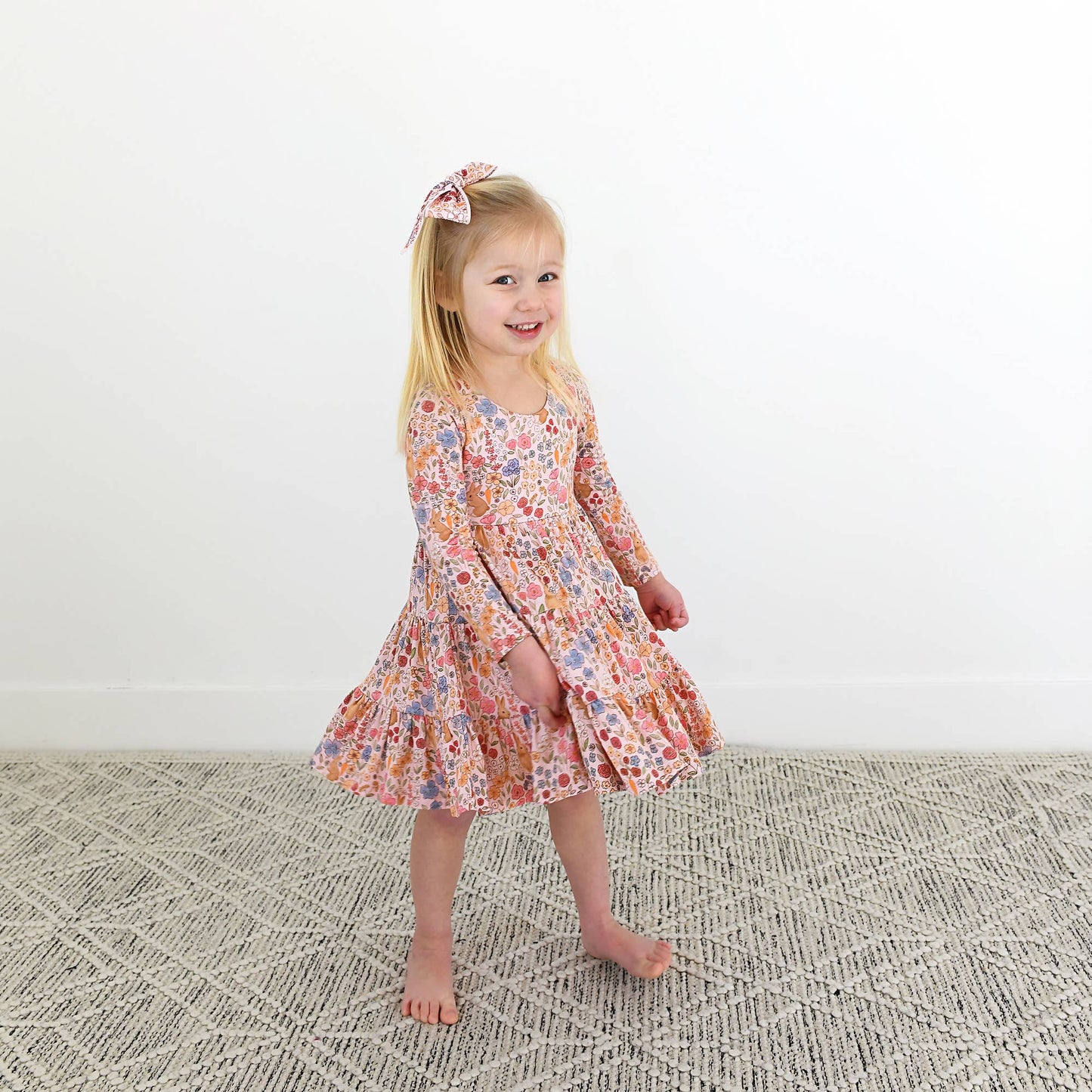 Meadow Floral Bunny Bamboo Dress | Gigi & Max