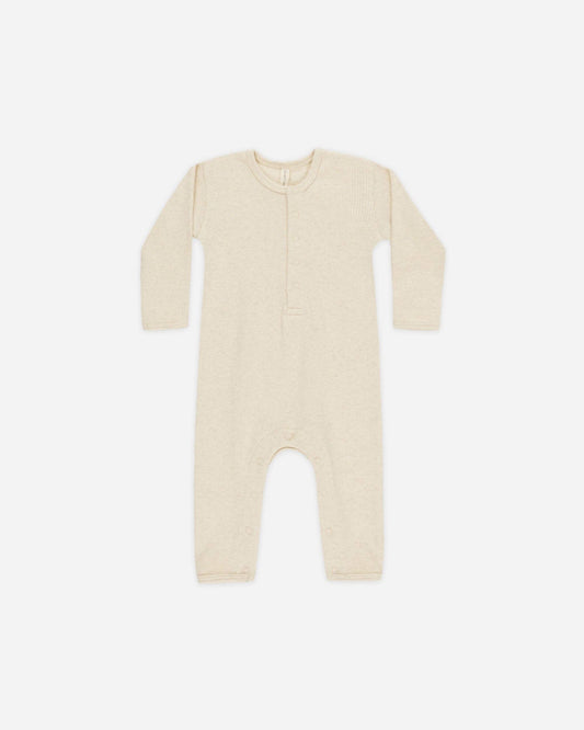 Ribbed Baby Jumpsuit - Oatmeal | Quincy Mae