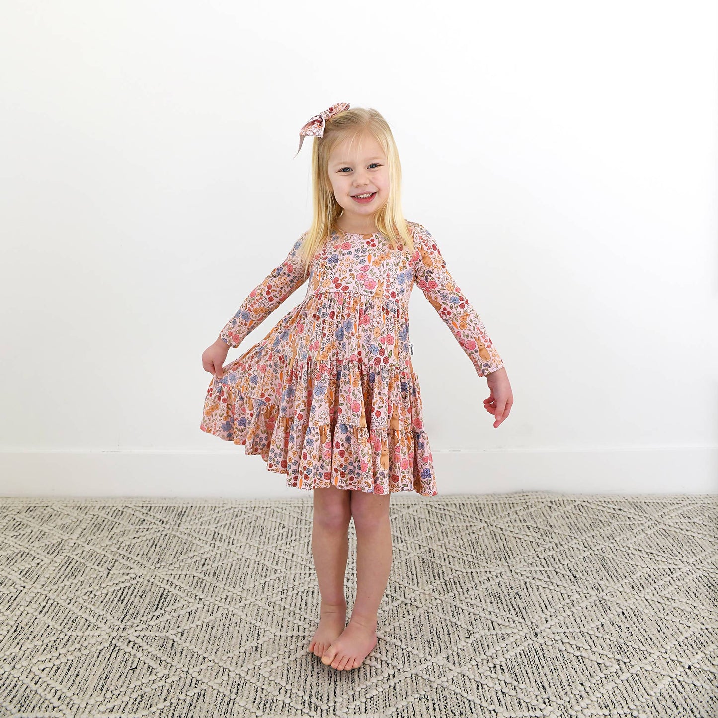 Meadow Floral Bunny Bamboo Dress | Gigi & Max