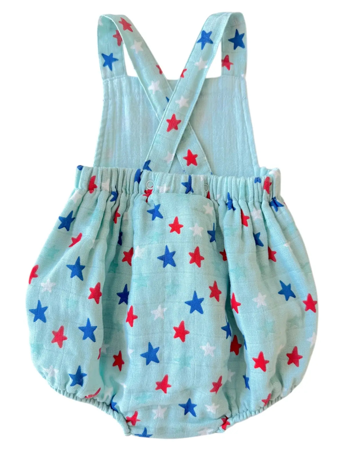 Blue Splendid Stars Muslin Sunsuit | Siix Collection