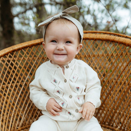 Floral Pointelle Cardigan | Viverano Organics
